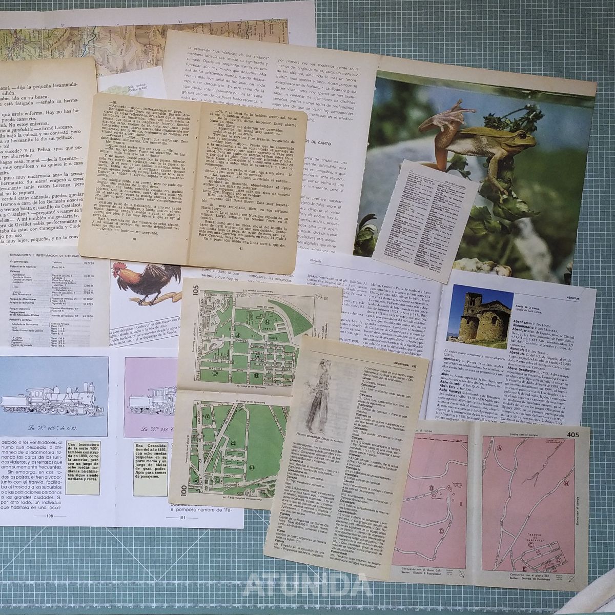 Set de páginas de libros para junk journal mix media collage