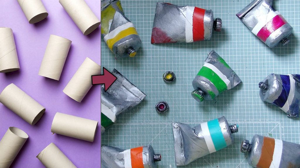 Tutorial: cómo hacer falsos tubos de pintura con rollos de papel higiénico