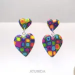 Pendientes Corazón Corazón Rainbow Bits Atunida