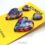 Pendientes Corazón Corazón Rainbow Bits Atunida