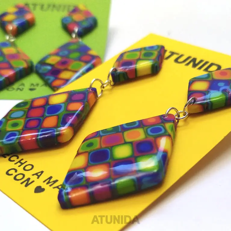 Pendientes Rombo Rombo Rainbow Bits Atunida