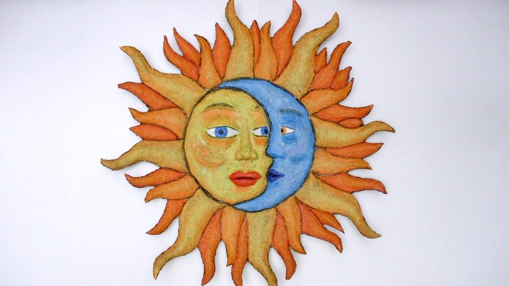 Figura de Sol y Luna de Papel Maché 🌝🌙 Reciclando papel y decorando ♻️🤩 Atunida