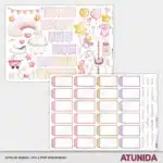 Kit de Scrapbooking Hola Bebe Niña - Atunida - Recortables