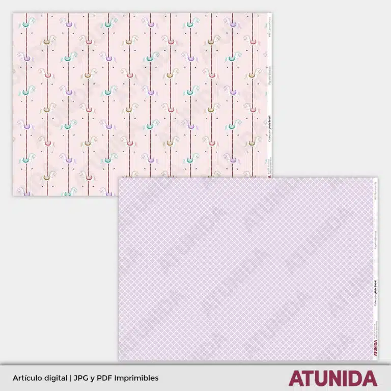 Kit de Scrapbooking Hola Bebe Niña - Atunida - Papeles decorados