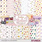 Kit de Scrapbooking Hola Bebe Niña - Atunida - Papeles Anuales