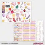 Kit de Scrapbooking Hola Bebe Niña - Atunida - Papeles Anuales - Recortables