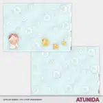 Kit de Scrapbooking Hola Bebe Niña - Atunida - Papeles Escenas - Papeles decorados