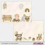 Kit de Scrapbooking Hola Bebe Niña - Atunida - Papeles Escenas - Papeles decorados