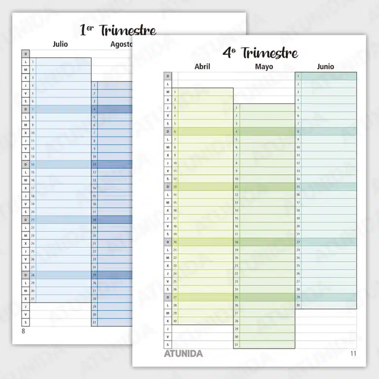 Agenda Escolar Junior 2024-2025 (6-18 años) en PDF imprimible - ATUNIDA