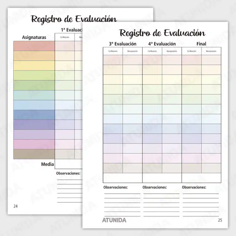 Agenda Escolar Junior 2024-2025 (6-18 años) en PDF imprimible - ATUNIDA