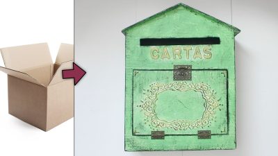 Buzón Vintage con cartón reciclado ♻️ ¡completamente funcional! 🤩 Atunida