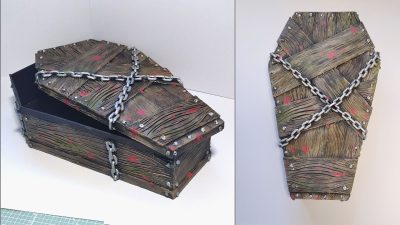 Cómo hacer una caja con forma de ataúd para Halloween