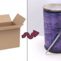 Tutorial: Caja en forma de Bobina de Hilo con Aguja 🧵 Con cartón reciclado 🤯 Atunida