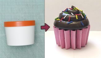 Caja estilo Cupcake 🧁🤩 Reciclando un bote de plástico ♻️ Atunida