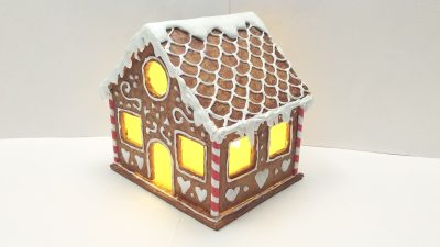 Tutorial: Casita de Jengibre con luz 🎄 Hecha de cartón y otros materiales caseros ♻️ Atunida