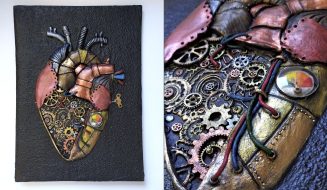 Tutorial Corazón Steampunk con Mix Media Atunida