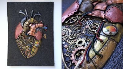 Tutorial Corazón Steampunk con Mix Media Atunida