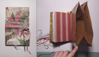 Tutorial: Diario navideño reciclando una bolsa de papel estilo junk journal