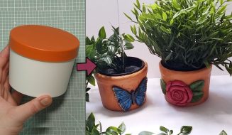 Tutorial reciclaje Macetas decoradas hechas con envases vacíos