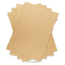 Papel artesanal naranja - Papel reciclado naranja - Atunida