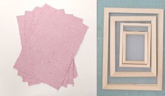 Cómo hice PAPEL ARTESANAL RECICLADO ROSA📜 + Pruebo nuevos marcos para hacer papel - Atunida