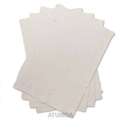 Papel artesanal blanco - Papel reciclado blanco - Atunida