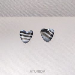 Pendientes corazon black dust Atunida