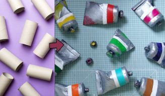 Tutorial: cómo hacer falsos tubos de pintura con rollos de papel higiénico